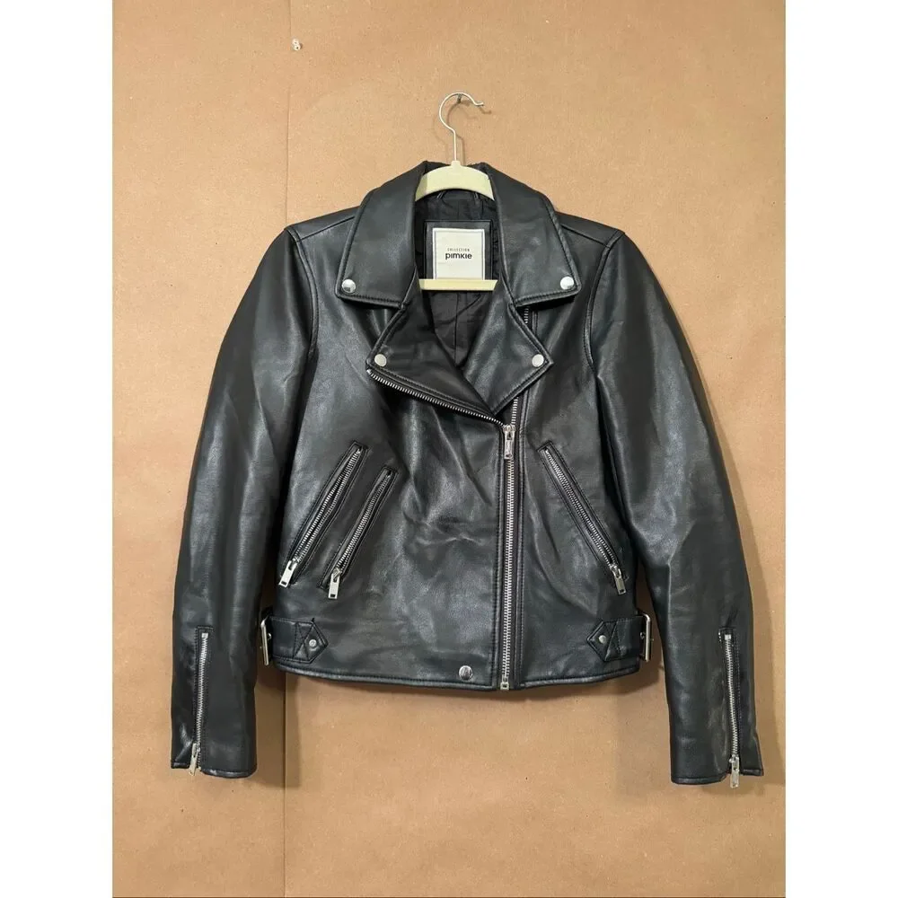 Pimke Faux Leather Biker‎ Jacket *note